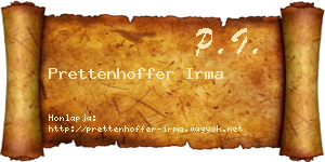Prettenhoffer Irma névjegykártya